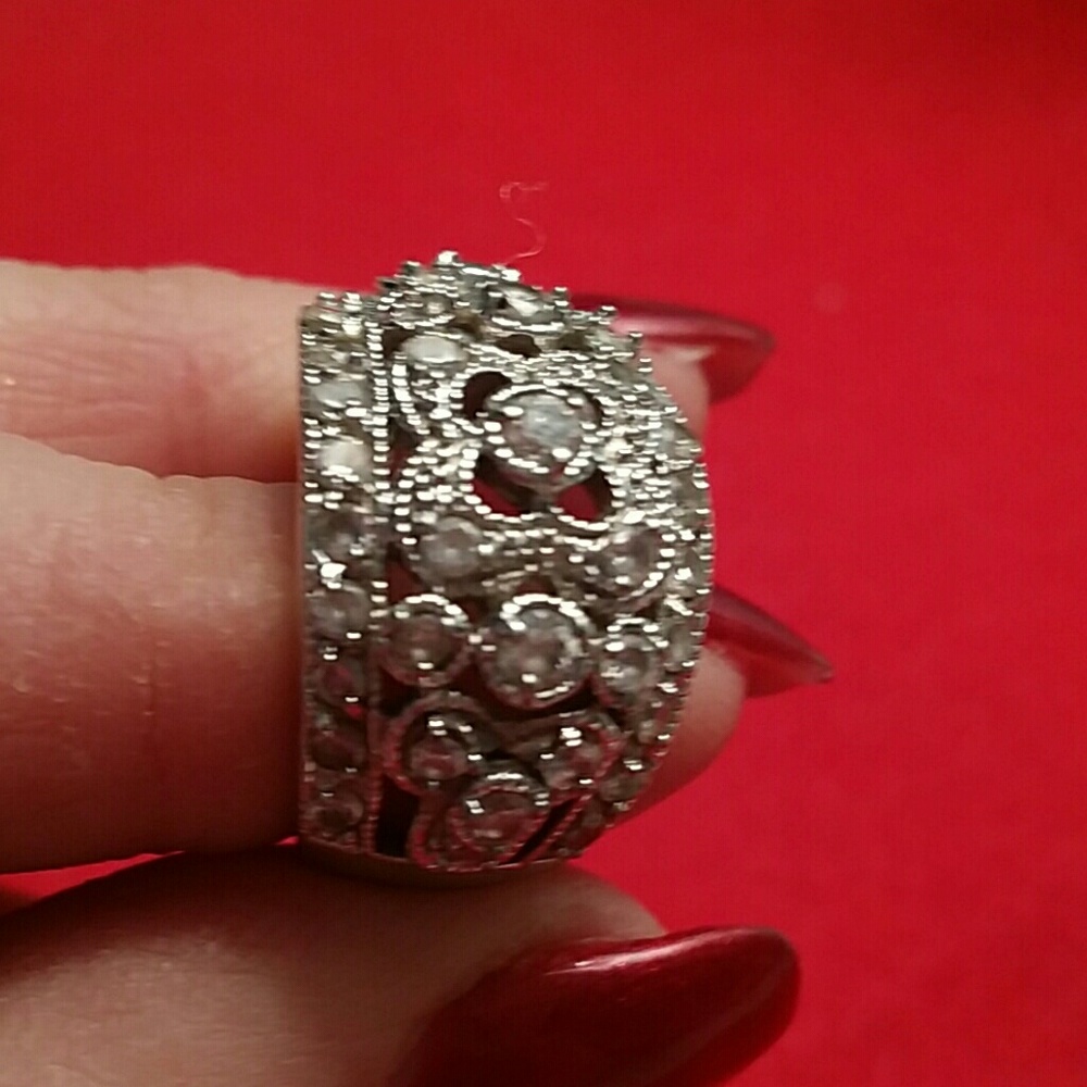 CZ wide band ring